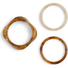 Smycken Pieces Pcnalia Bracelet 3pack D2D Dam Kedjearmband Utan Hänge - Chicory Coffee/Natural Creme/Pink