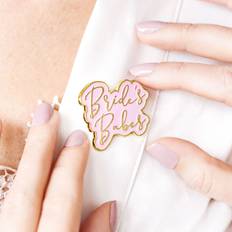Emalj Broscher PartyDeco Bröllopspin Brudens Vänner - Guld/Rosa