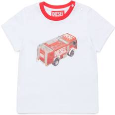 Diesel T-shirt Imprimé Camion De Pompiers - Blanc