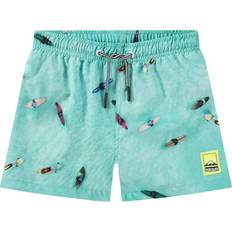 Molo Kids' Niko Ocean Surfer Trunks - Turquoise/Multi