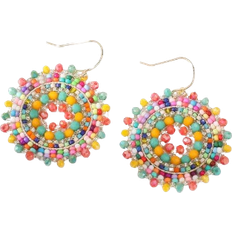 Shein pair Style Colorful Beaded Woven Earrings For Women Daily Jewelry Accessories