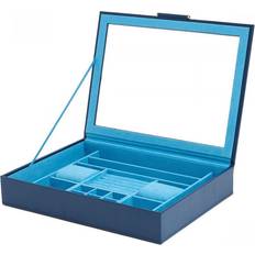 Blue Jewellery Boxes Wolf Jewellery Box Sophia With Window Indigo - Blue