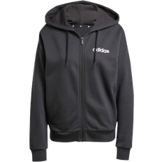 adidas Felpa Con Cappuccio Essentials Linear Full-Zip French Terry - Nero/Bianco