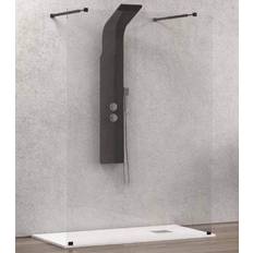 Docce Walk In Doppio Ingresso H200cm Trasparente 8mm Anticalcare Profili Neri