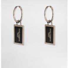 Men - Nickel Free Earrings Dolce & Gabbana Enameled Creole Earrings With Logo Red Metal