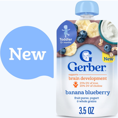 Gerber Gerber Toddler Food Banana Blueberry Fruit Puree Yogurt and Whole Grains Pouches 3.5 oz