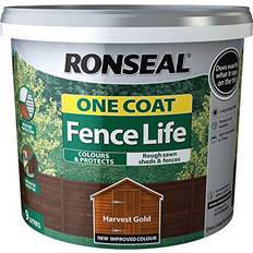 Ronseal 1 Coat Fence Life Colours and Protects 9 Litre Harvest Gold Gold