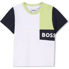 Pocket T-shirts BOSS Boys Colourblock Cotton Piqué T-Shirt - White/Blue
