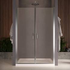 Cabine Doccia Box Doccia Nicchia 80 cm Porta Due Battenti H200 cm Cristallo 8mm Profilo Satinato Elda