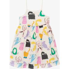 Organic Cotton Dresses Stella McCartney Kids Girls Cat Print Dress - Ivory
