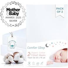 Travel Cot Sheets 95 x 65 Set of 2