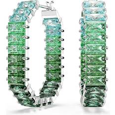 Swarovski Grøn Øreringe Swarovski Matrix Kreolen Baguette-Schliff Achteckform - Farbverlauf/Grün