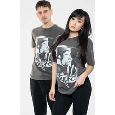 2PAC Tupac Spray Photo Limited Edition 999 Only Premium Wash T Shirt - Charcoal