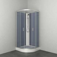 Duschkabin 90 x 90 Allibert Duschkabin Happy Krom 90X90Cm