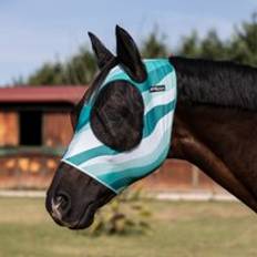 Horse Fly Bonnet In Lycra With Ear Net - Bleu
