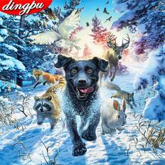 Arts & Crafts Fiyo 5D Diamond Painting Dog 30 x 30 cm
