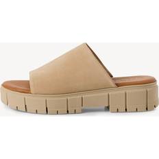 Tamaris Hjemmesko & Sandaler Tamaris Beige Flat Sandals Wedge Mule - Beige