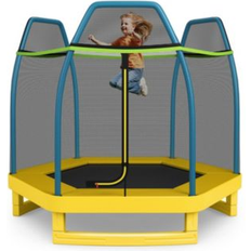 KUYOTQ 7 Ft Heavy Duty Steel Frame Small Mini Toddler Trampoline