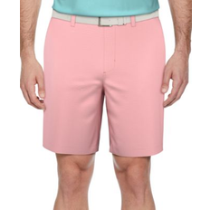 Golf - Pink Trousers & Shorts PGA tour Men's Flat Front Active Waistband Horizontal Golf Print Shorts - Plumeria Pink