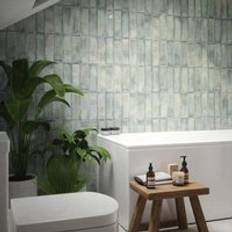 Johnson Tiles Melrose Moss Gloss Glazed Ceramic Wall Tile 75mm x 245mm
