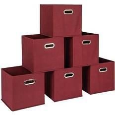 Red Storage Boxes Household Essentials Fabric Bins 6 Piece Set Burgundy Storage Box