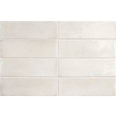 Carreaux Carrelage Sol Mur Effet Zellige Bejmat Marocain 5 x 15 cm Blanc Brillant