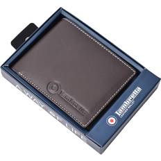 Lambretta Logo Leather Wallet - Dark Brown