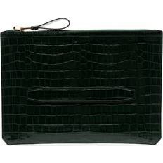 Leather Clutch Bag - Green