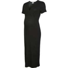 Mamalicious Maternity Short Sleeved Ribbed Jersey Maxi Dress