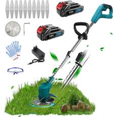 Lawn Edger Grass Trimmers Teetok Coupe-Gazon Sans Fil 18V 2 Batteries Chargeur