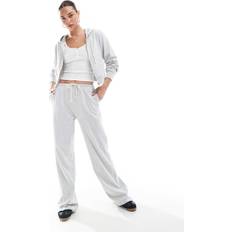 Pull&Bear Gråmelerede Joggingbukser Med Vide Ben - Del Af Sæt