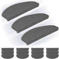 Treppenmatten Relaxdays Stufenmatten 15x 65 x 24 x 4 cm Grau