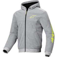 Yellow Motorcycle Jackets Alpinestars Chrome V2 Sport Felpa con Cappuccio e Zip da Moto - Grigio/Giallo