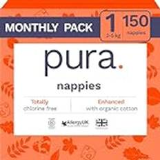 Nappies size 1 Pura Eco Baby Nappies Size 1 2-5kg 6 x 25