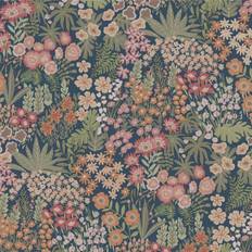 Everbloom Navy Multi Wallpaper Retro Botanical Flowers Paste