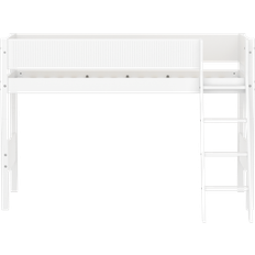 FLEXA Loftssenge Børneværelse FLEXA White Mellemhøj Seng Skrå Stige 90 x 200 cm Hvid