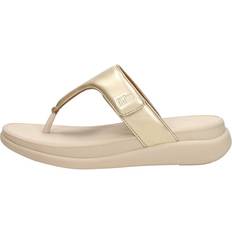 Fitflop Sko Fitflop F-Mode Go Adjustable Flatform Toe-Post Sandals - Beige