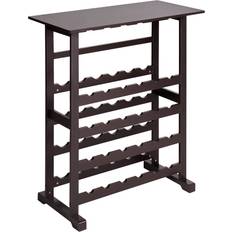 MDF Wine Racks Beliani Elegant Classic for Bottles and Glasses Dark Brown Rowley Wine Rack