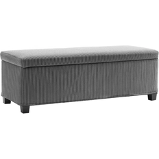 Homcom Ottoman With Lid 112 cm Chest Box Grey Storage Bench