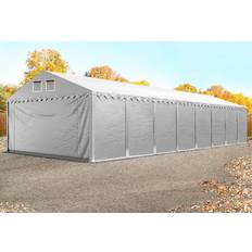 PVC Storage Tents Toolport 5x16m PVC Lagertelt Grå Med Bundramme