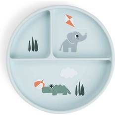 Done by Deer Silicone Stick And Stay Compartment Plate Playground One Colour