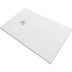 Piatti Doccia Piatto Doccia 190x70 cm Effetto Pietra Marmoresina Easystone Riducibile Kenya Bianco