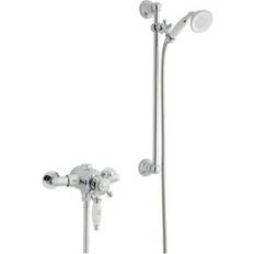Silver Shower Systems Clifton Chrome Exposed Mixer Shower with Adjustable Wall Hung Slide Rail Kit One Size Silver