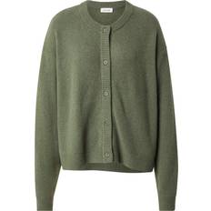 American Vintage Cardigans American Vintage Damsville Crew Neck Cardigan with Long Sleeves - Khaki Marl