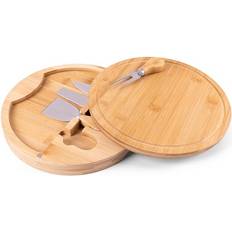Bamboo Cheese Boards Vencier Bamboo Set with 4 Knives Cheese Board