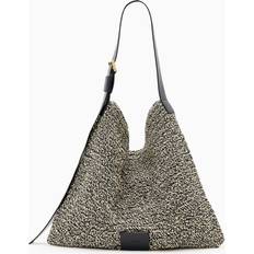AllSaints Asha Straw Shoulder Bag - Black/White