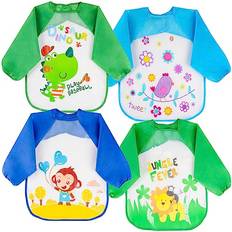 4 Pcs Baby Waterproof Toddler Bib