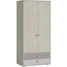 Latitude Run Laira 2 Door Wardrobe Light Walnut 205.7 x 94.5 cm W x 60 cm D