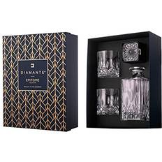 Diamante Home Dorchester Collection 3 Piece Wiskey Clear Bar Set 3pcs