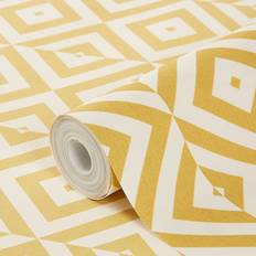 Geometric Yellow Tile Effect Wallpaper